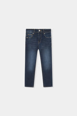 Faded Indigo Skinny Jeans For Boys