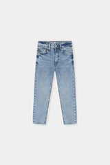 Washed Blue Slim Fit Jeans For Boys