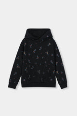 Cozy Floral Black Hoodie and Jogger Set