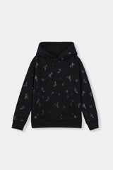 Cozy Floral Black Hoodie and Jogger Set