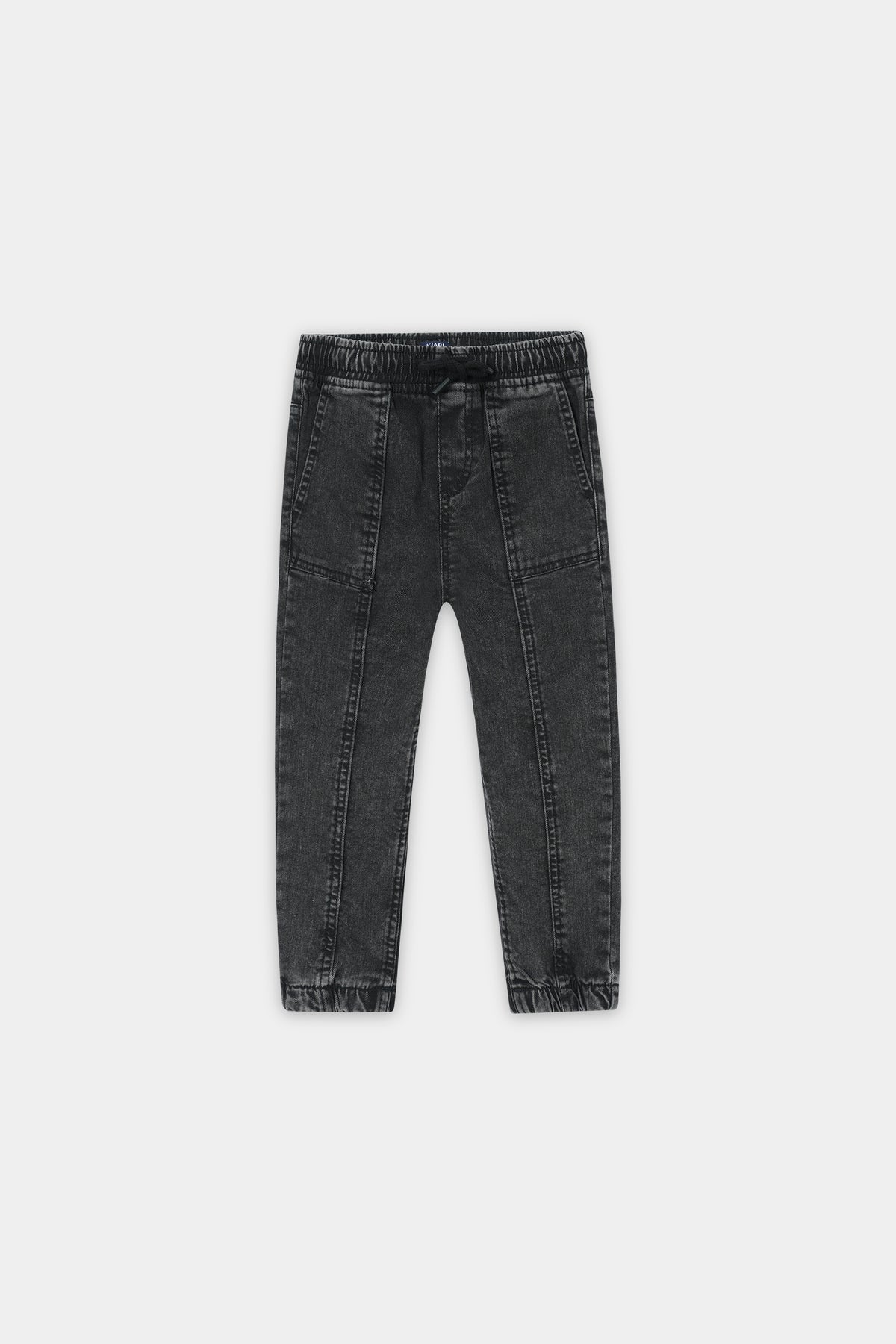 Urban Black Acid-Wash Jogger Trouser.