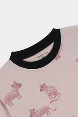 Cozy Jungle Vibes Boys' Set – Pink Tiger Print & Black Joggers (unisex)