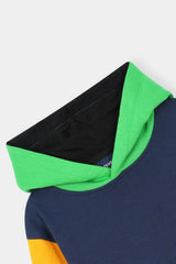 Vibrant Colorblock ' Hoodie Set – Navy, Yellow & Green Pop