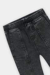 Urban Black Acid-Wash Jogger Trouser.