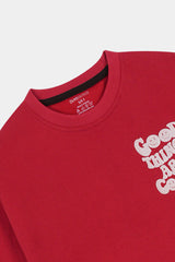 Good Things Are Coming Cozy Red Sweatshirt and Jogger Set Drop Shoulder