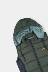 Men’s Green and Black Sleeveless Puffer Jacket