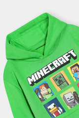 Minecraf Hoodie and Jogger Set – Vibrant Green and Gray Comfort Wear