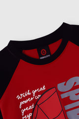 Kids Soft Cotton SpiderMan Raglon Sleeves T Shirt