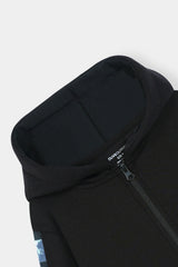 Stylish Black Hoodie and Jogger Set with Blue Checkered Accents For Boys