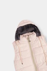 Girls Pink  Sleeveless Puffer Jacket