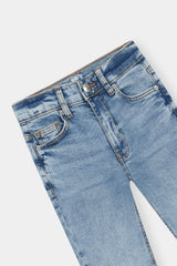 Washed Blue Slim Fit Jeans For Boys