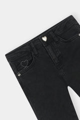 Heart Detail Black Skinny Jeans For Boys