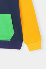 Vibrant Colorblock' Hoodie Set – Navy, Yellow & Green Pop