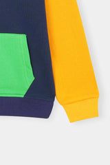 Vibrant Colorblock ' Hoodie Set – Navy, Yellow & Green Pop