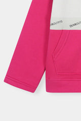Bold Pink & White Colorblock Hoodie Set – Playful Street Style for girls