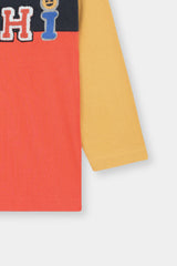 Colorblock ‘Hi’ Polo Tee with Fun Patches