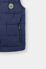 Men's Navy Sleeveless Hoodie Puffer Jacket