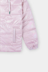 Glittery  Pink Puffer For Girls