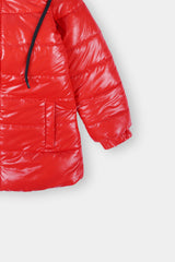 Girls Red Hoodie Puffer