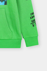 Minecraf Hoodie and Jogger Set – Vibrant Green and Gray Comfort Wear