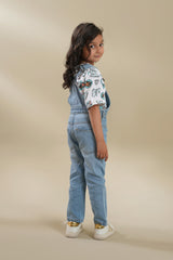 100% Cotton Denim Dungaree Light Blue