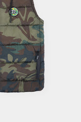 Men's Army Camouflage Sleeveless Puffer Jacket