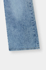 Classic Light Wash Wide-Leg Denim Jeans For Girls