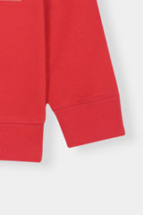 Red  Sweatshirt with Soccer Goal Graphic Print