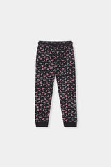 Boys Unicorn Print Hoodie & Joggers Set – Black & Pink
