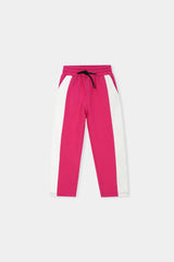 Bold Pink & White Colorblock Hoodie Set – Playful Street Style for girls