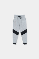 Stylish Two-Tone' Tracksuit Set: Grey and Black Hoodie with Matching Joggers