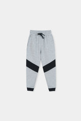 Stylish Two-Tone' Tracksuit Set: Grey and Black Hoodie with Matching Joggers