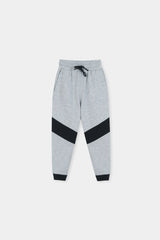 Stylish Two-Tone ' Tracksuit Set: Grey and Black Hoodie with Matching Joggers
