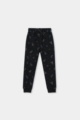 Cozy Floral Black Hoodie and Jogger Set Drop Shoulder