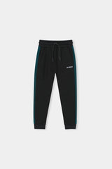 Los Angeles Colorblock Hoodie & Jogger Set – Teal & Black Drop Shoulder
