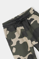 Boys Camo Zip-Up Tracksuit – Army Green & Black