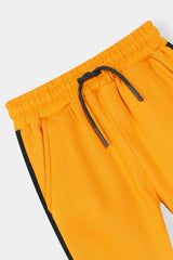 Boys Bold Orange & Black Zip-Up Hoodie Set