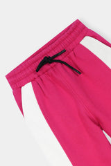 Bold Pink & White Colorblock Hoodie Set – Playful Street Style for girls