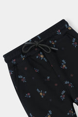 Cozy Floral Black Hoodie and Jogger Set