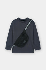 Long Sleeve T-Shirt with Detachable Crossbody Bag