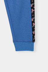 Blue Hoodie & Jogger Set with Printed Unicorn Band