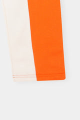 Bold & Bright  Colorblock Hoodie Set – Orange & White drop shoulder