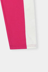 Bold Pink & White Colorblock Hoodie Set – Playful Street Style