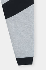 Stylish Two-Tone ' Tracksuit Set: Grey and Black Hoodie with Matching Joggers