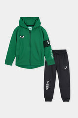 Green Messi Hoodie & Jogger Set For Boys