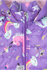 Kids’ Unicorn Print Puffer Jacket