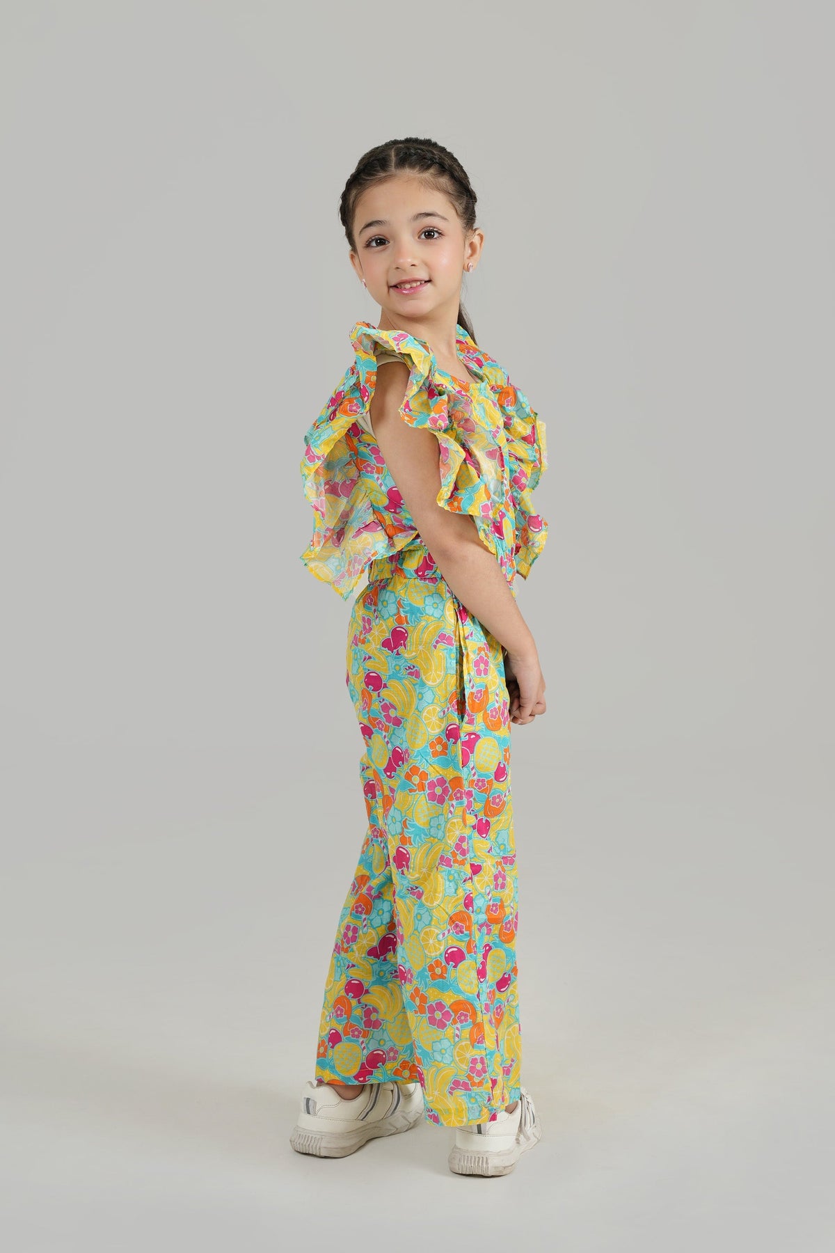 Digital Printed Lawn Jumpsuit (Yellow)
