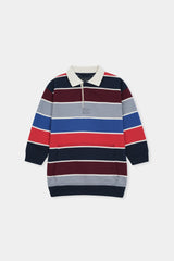 Multi-Stripe Polo Sweatshirt