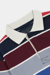 Multi-Stripe Polo Sweatshirt