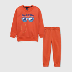 Kids Soft Cotton California Printed Fleece Tracksuit